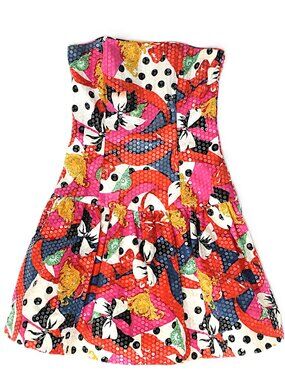 Vintage Morton Myles Sequin Drop Waist Cocktail Dress Sz 12 80s Maximalist Bold